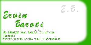 ervin baroti business card